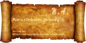 Marczinkech Acicét névjegykártya